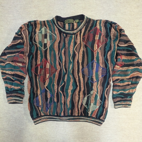 croft & barrow Other - COOGI style Croft & Barrow Multicolor 3D Texture Knit Diamond Crewneck XL Unisex